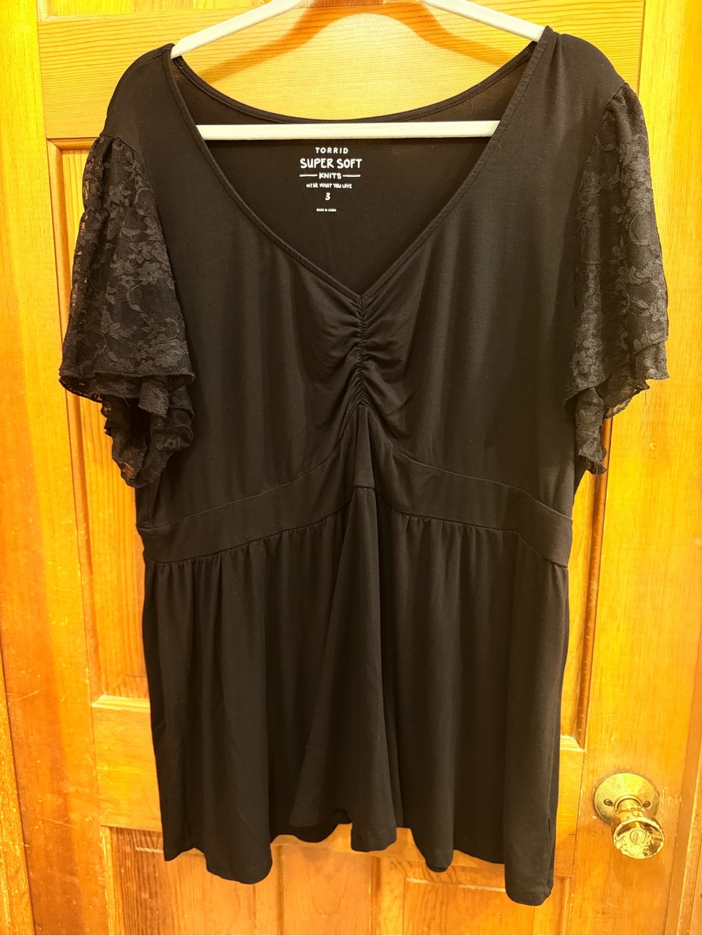 torrid Black Super Soft Knit V-Neck Tee